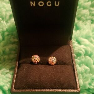 Midnight Confetti Crystal | .925 Sterling Silver | Mini Kikiballa Earrings